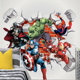 Papel De Parede Adesivo Vingadores 3d 1m²