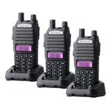 3 Rádios Ht Baofeng Comunicador Uv-82 10w Vhf/uhf Rádio Fm
