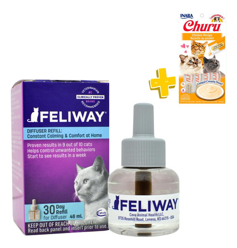 Feliway Classic Repuesto 48 Ml Para Difusor + Churu