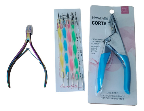 Kit Para Manicure Y Pedicure .corta Cuticula,punteros,c Tips