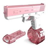 Pistola Rosa De Agua Eléctrica Arma Niñas 2 Cargadores Agua