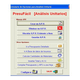 Presufacil Apu Presupuesto Análisis Unitarios Excel