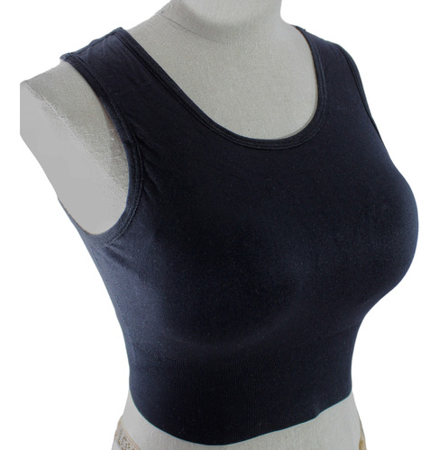 Crop Top Peto Mujer Cuello Alto Con Relleno - Adcesorios