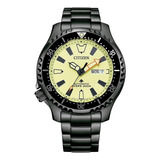 Reloj Citizen Promaster Diver Fugu Para Caballero 61554 Color De La Correa Negro Color Del Fondo Verde