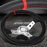 350mm 3  Deep Dish 6-bolt Silver Vinyl Leather Aluminum  Sxd