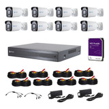 Kit 5mp Meriva 8 Camaras Full Color 1 Dvr 8ch Audio + 2 Tb 