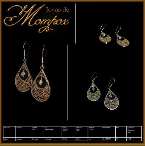 Aretes En Filigrana De Plata