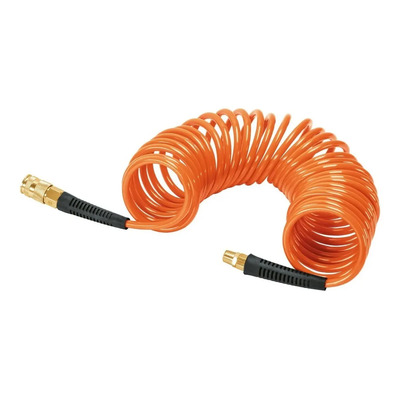 Manguera Tipo Resorte Para Compresor, 7.6 M X 1/4 , Truper Color Naranja
