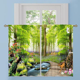 Eiichuang Cortinas De Paisaje 3d Naturaleza Bosque Tema Cort