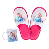 Pantufa E Caneca Mãe De Menina Princesa Elsa Dia Das Mães