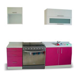 Cocina Integral Moderna Berlin Derecha P/estufa 2.10m Rosa.