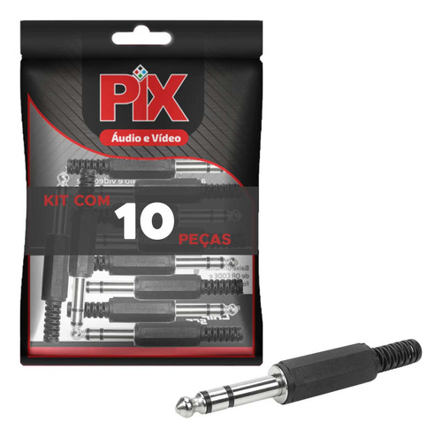 10x Plug P10 Estéreo Premium Série Classic - Pix