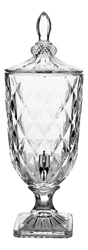 Suqueira Com Torneira E Tampa Cristal Transparente Diamond