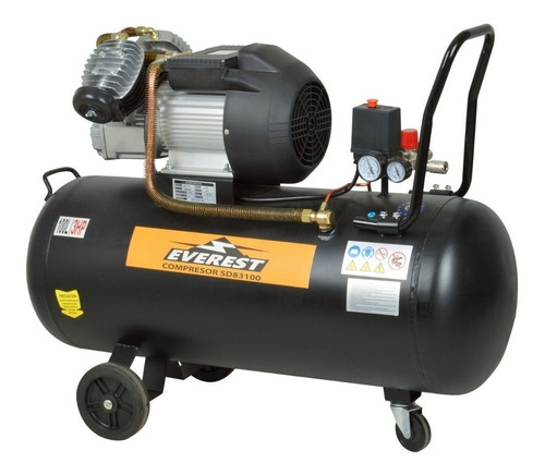 Compresor De Aire Everest Zv0.25/8 100l 3hp Negro