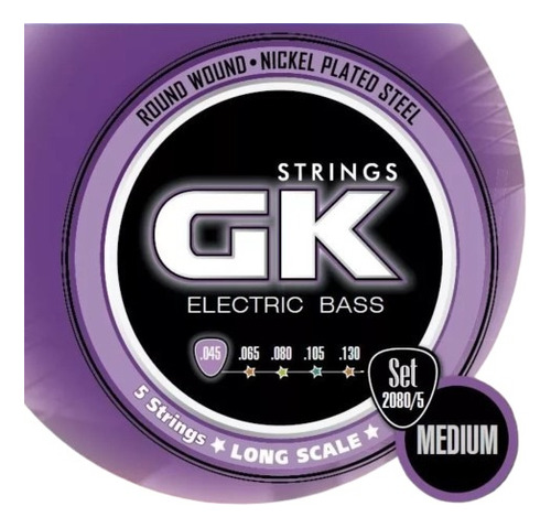 Encordado Para Bajo Electrico Gk 20805 Medium 5 Cuerdas 