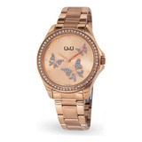 Reloj Qyq C224j815y Para Mujer Dorado Original