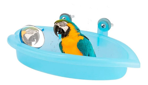Mini Bañera De Plástico Para Pájaros Con Espejo