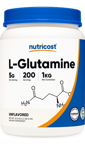 Suplemento En Polvo Nutricost  Glutamine L-glutamina En Frasco De 1kg