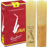 10 Palhetas Java Red Cut Nº 2 Sax Alto Original Vandoren