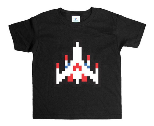 Remera Negra Adultos Pixel R142