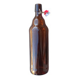 1 Botella De Vidrio Ambar + Tapón Mecánico 1000ml