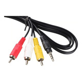 Cable Adaptador Rca Macho Por Estereo Auxiliar Macho 3x1