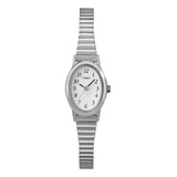 Reloj Pulsera Mujer  Timex T21902 Plateadoblanco