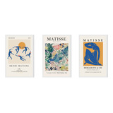 3 Cuadros Henry Matisse 45x30 Marco Impreso Decofactory