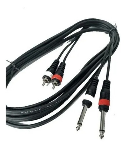 Cable Profesional 2rca A 2plug Mono Pro Audio 1,8 Mts Negro