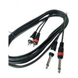 Cable Profesional 2rca A 2plug Mono Pro Audio 3,6 Mts Negro