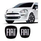 Jogo  Adesivos Emblema Fiat Black Piano Punto 2008/2014