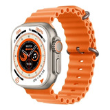 Reloj Inteligente S8 Ultra Pro Max Para Android iPhone Color De La Caja Plateado Color De La Correa Naranja