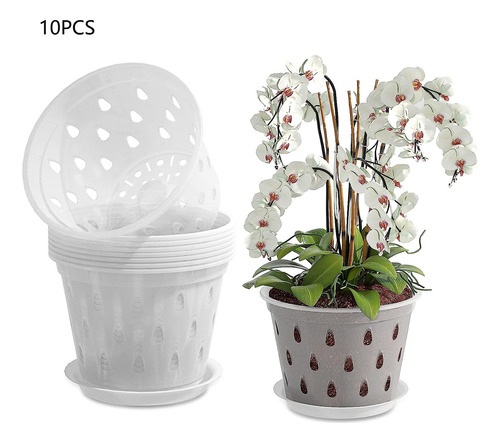 Kit De 10 Macetas Rígidas Transparentes - Orquídeas