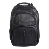 Mochila Executiva Preto - 4 Zíperes - Corino - 49cm