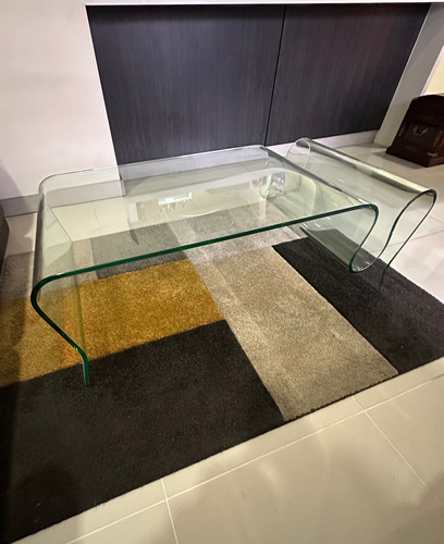 Mesa De Vidrio Curvo  Para Sala