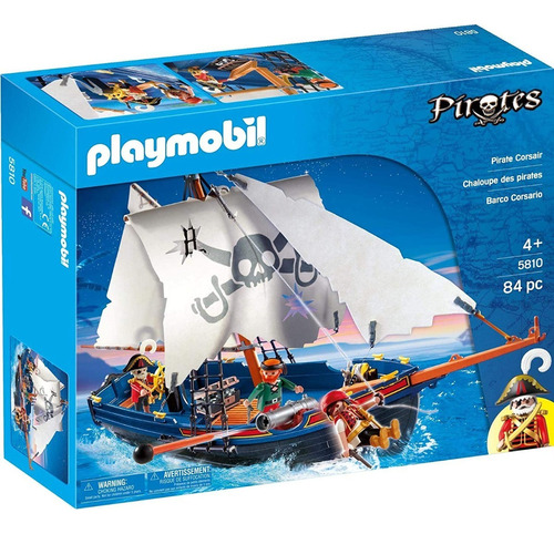 Playset Para Muñecas Y Muñecos Playmobil Pirates 5810 Corsario Barco Pirata De Combate Color Multicolor
