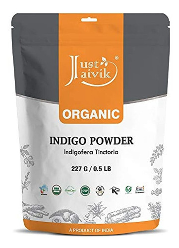 Just Jaivik Indigo Polvo C/henna 100% Orgánico 227g C:oscuro