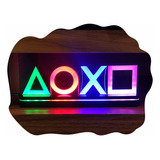 Abajur Luminária Led Playstation Sony Ps4 Símbolos 25cm