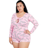 Pijama Mujer Enterizo Manga Larga Talla Xl