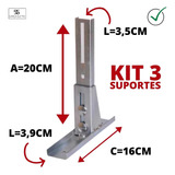 Kit 3 Suportes Reguláveis Para Fixação De Motor Basculante