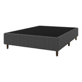 Base Cama Box Colchão Casal 138x188cm Flávia Cinza Umaflex