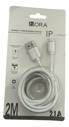 Cargador Compatible iPhone 2 Metros Carga Rapida Mayoreo