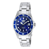 Reloj Invicta Hombre Pro Diver 9204ob Acero Inoxidable Correa Plateado Bisel Azul Fondo Azul
