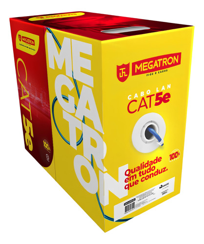 Caixa De Cabo Cftv Cat5 Certificado 300m Azul  Megatron 