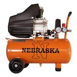 Compresor De Aire 25 Litros 1500w 8 Bar 115 Psi 2hp Nebraska Color Naranja Claro Frecuencia 50 Ghz