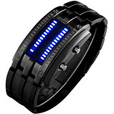 Reloj Binario Luz Azul Led Electronico Hombre Mujer