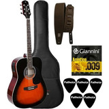 Violão Folk Aço Giannini Gd1 Eq 3ts + Kit