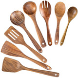 Cucharas De Madera Para Cocinar Juego Utensilios De Coci [u]