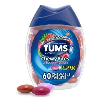TUMS Chewy Bites 60 Antiácidos Masticables Sabor Berries Extra Fuerte | Envío gratis