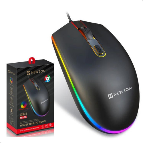 Mouse Gamer Rgb Escritório Usb 2.0 Óptico Até 1600 Dpi Jogos